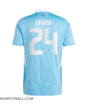 Billige Fotballdrakt Belgia Amadou Onana #24 Replika Bortedrakt EM 2024 Kortermet